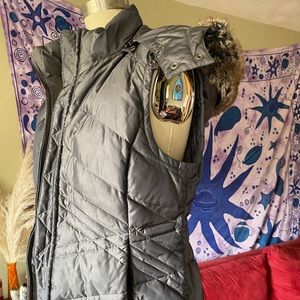 Ann Taylor Loft Down Vest | Dark Gray